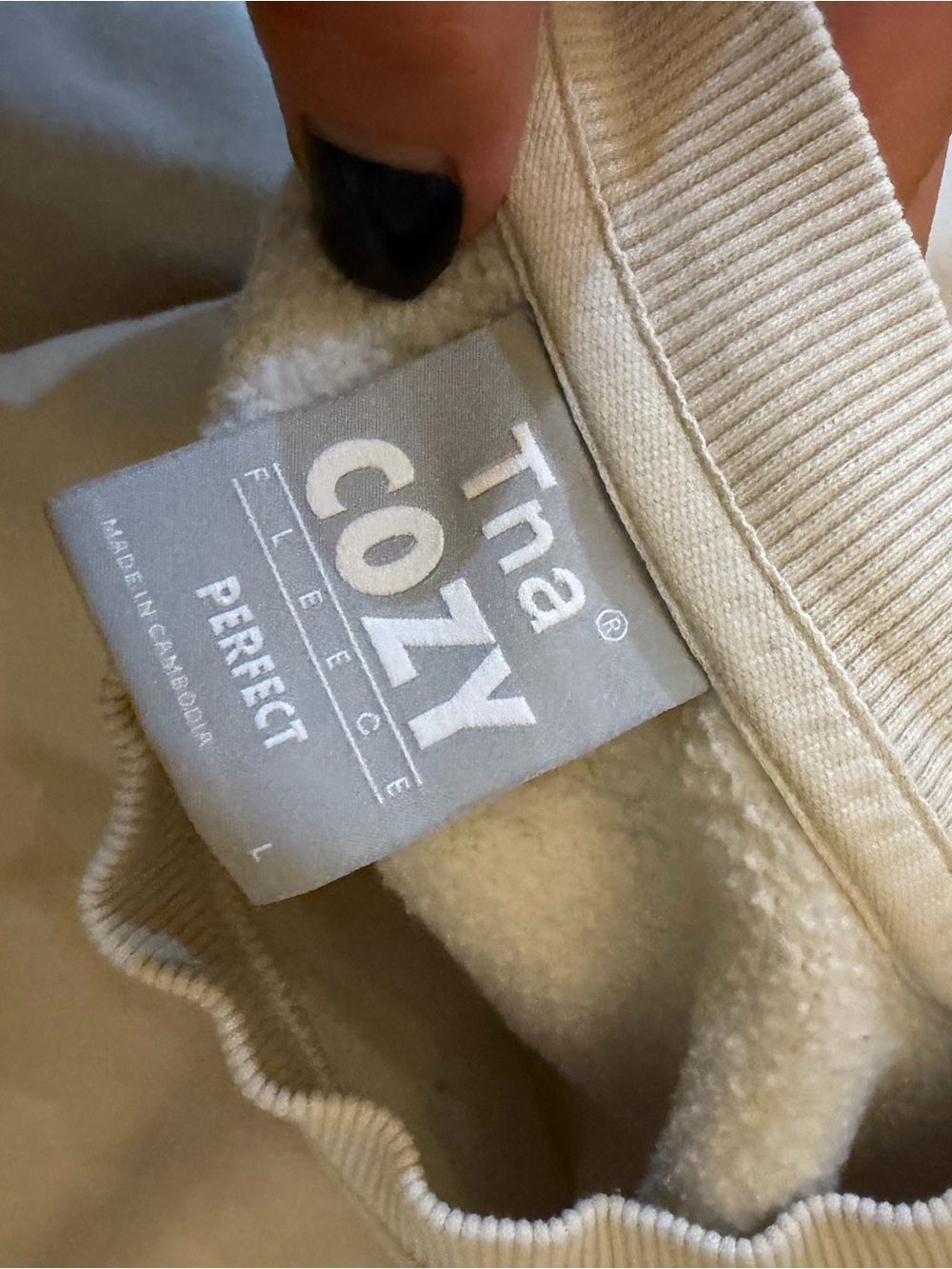 TNA Cozy Fleece Crew Neck Sweater — Cream